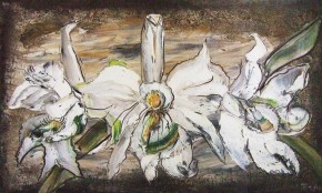 «Орхидеи белые»<br> 2011, 60х100, хм